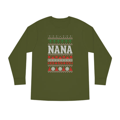 Nana Christmas Ugly Sweater Long Sleeve Tee