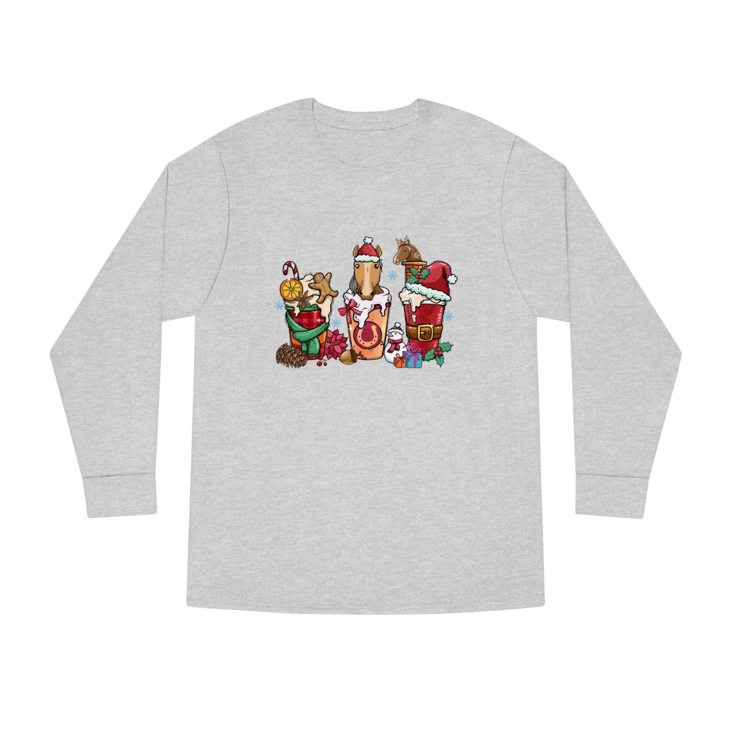 Horse Christmas Latte Long Sleeve Tee