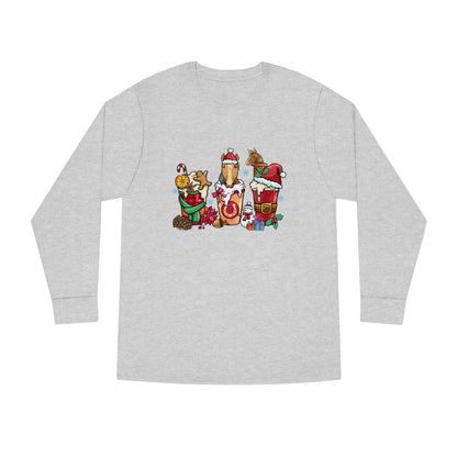 Horse Christmas Latte Long Sleeve Tee