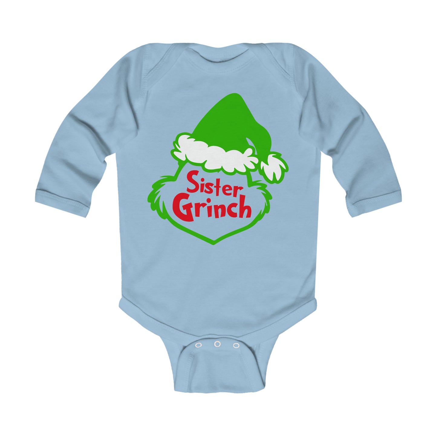 Sister Grinch Christmas Infant Long Sleeve Bodysuit