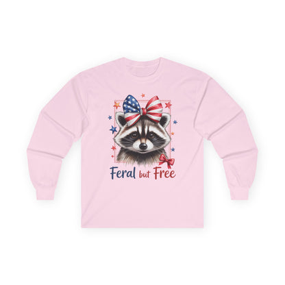 Feral But Free Raccoon Long Sleeve T-Shirt