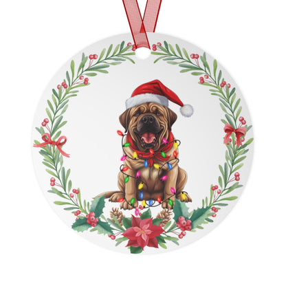 Mastiff Dog in Lights Ornament