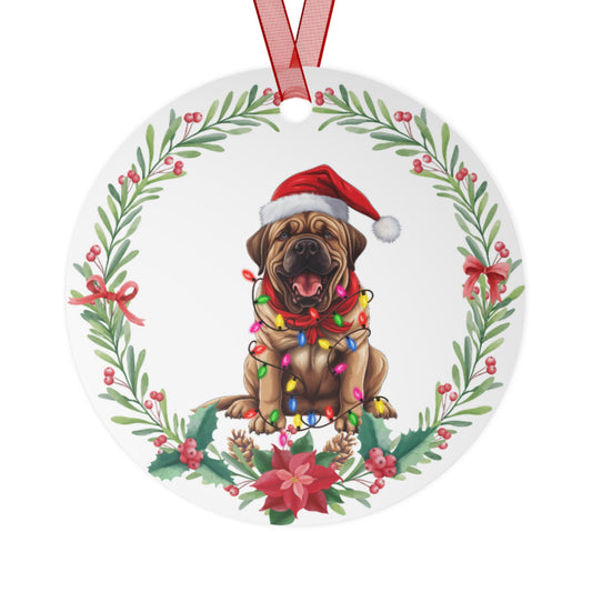 Mastiff Dog in Lights Ornament