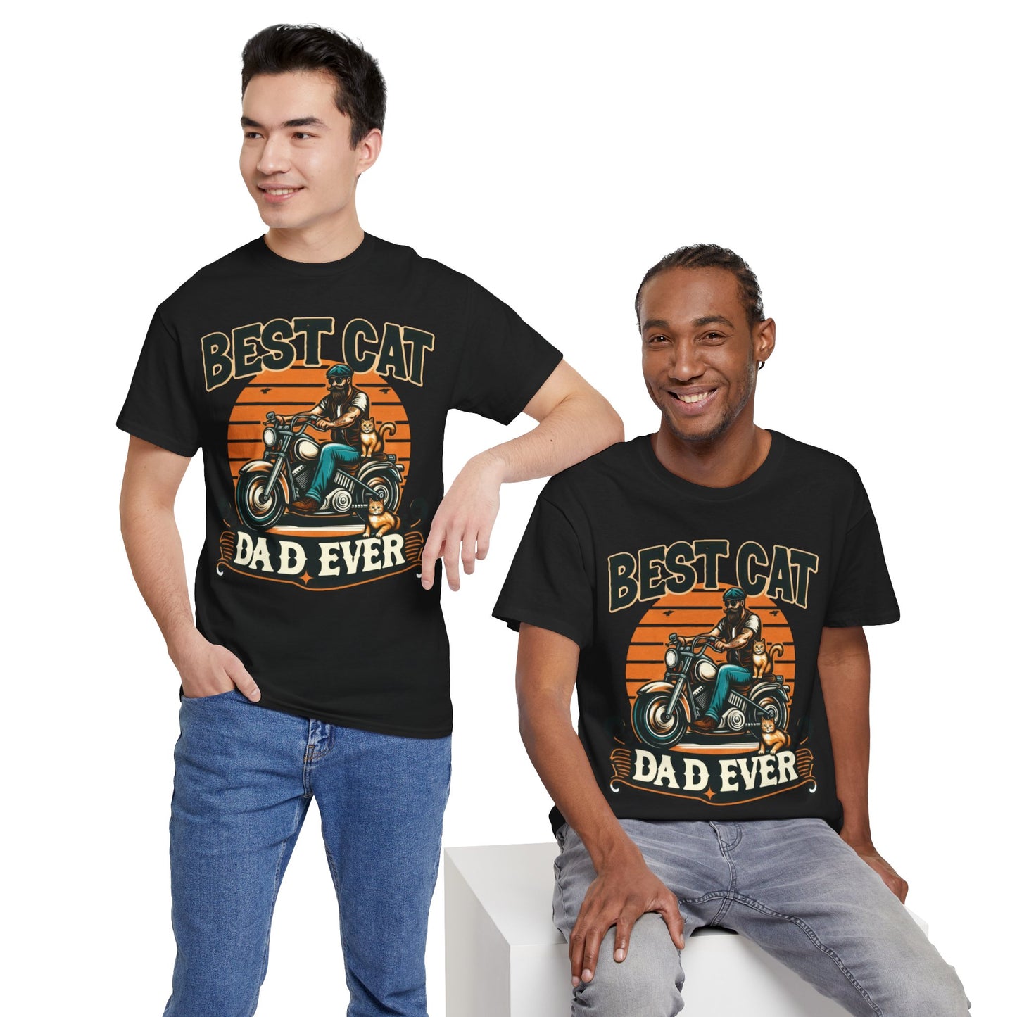 Best Motorcycle Cat Dad Ever Short Sleeve Tee