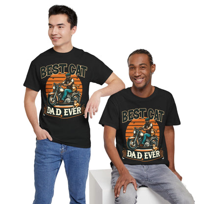 Best Motorcycle Cat Dad Ever Short Sleeve Tee