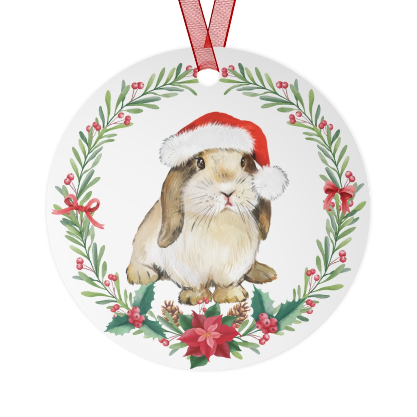 Lop Rabbit with Santa Hat Ornament