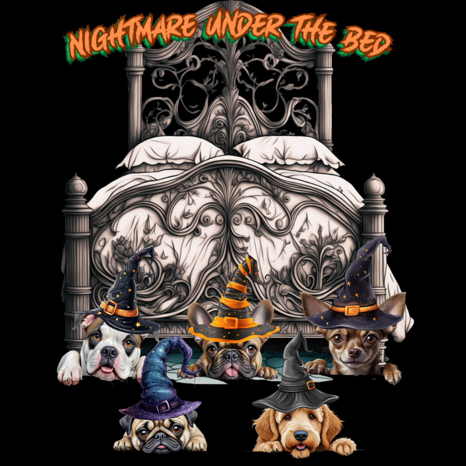 Custom Halloween Dog Nightmare Under The Bed