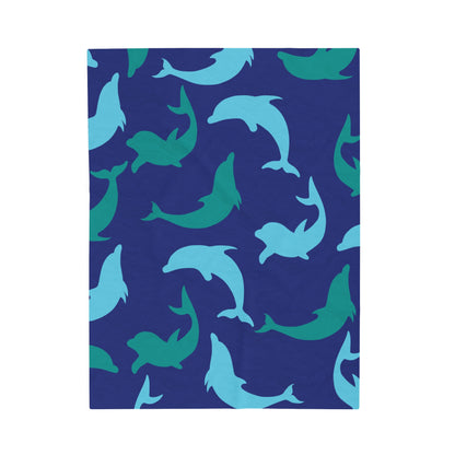 Blue Dolphin Shadows Blanket