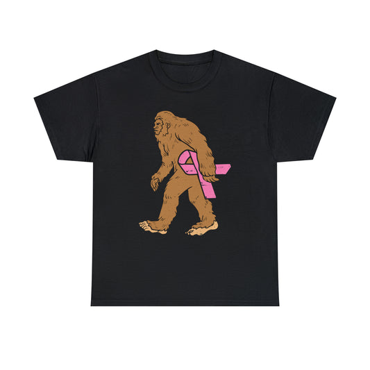 Squatch Bigfoot Breast Cancer Halloween Short Sleeve Tee