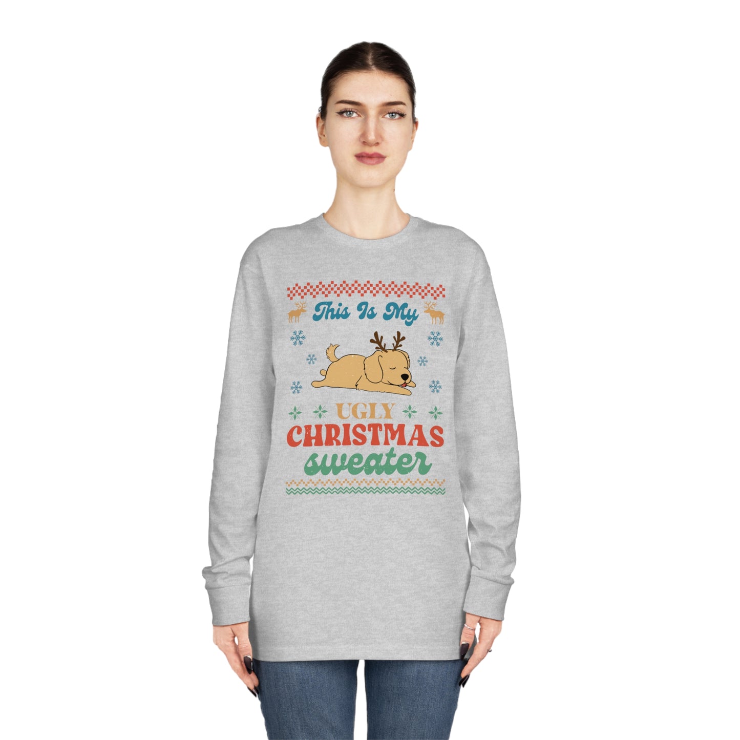 Golden Retriever This is My Ugly Christmas Sweater Long Sleeve Tee