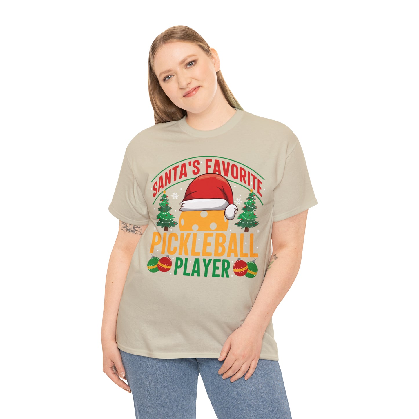 Santa's Favorite Pickleball Player Christmas Short Sleeve Tee