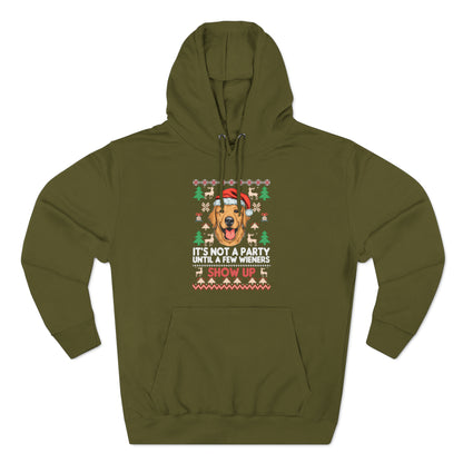It's Not a Party Until a Few Wieners Show Up Ugly Christmas Sweater Pullover Hoodie