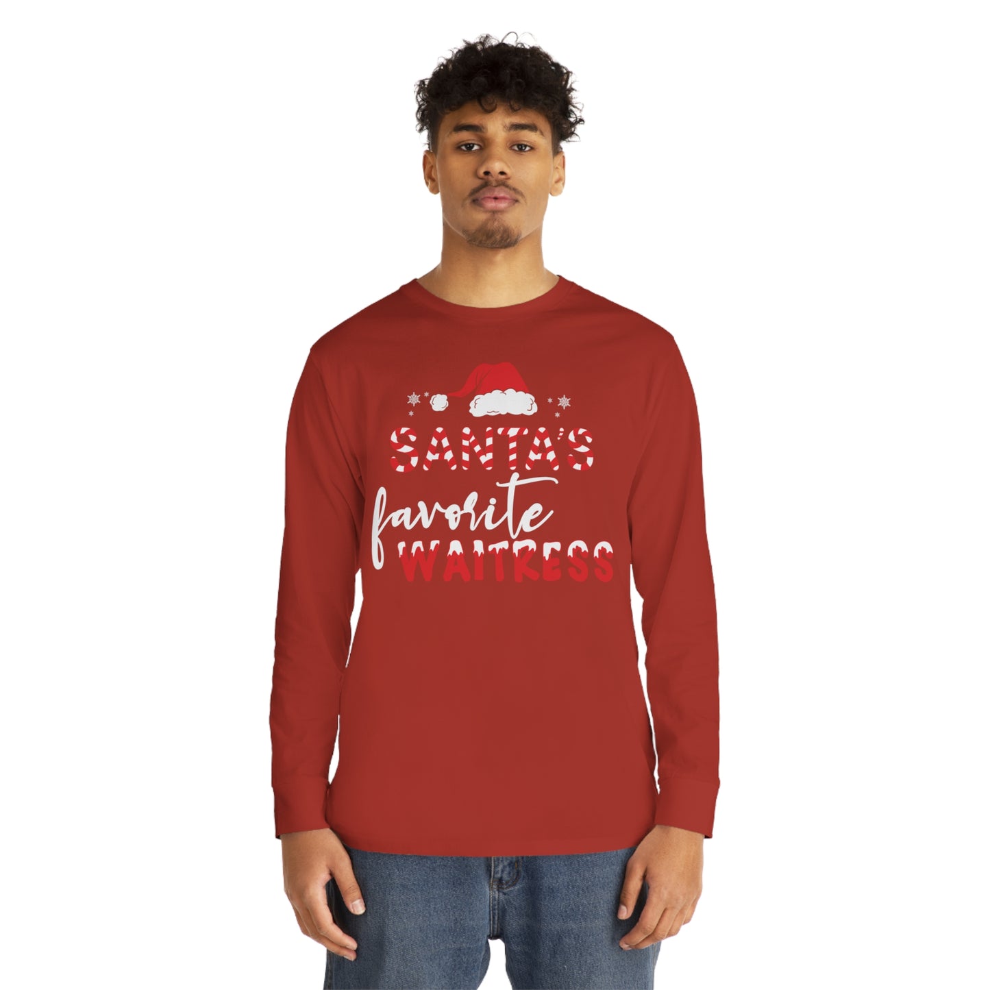 Santa's Favorite Waitress Christmas Long Sleeve Tee