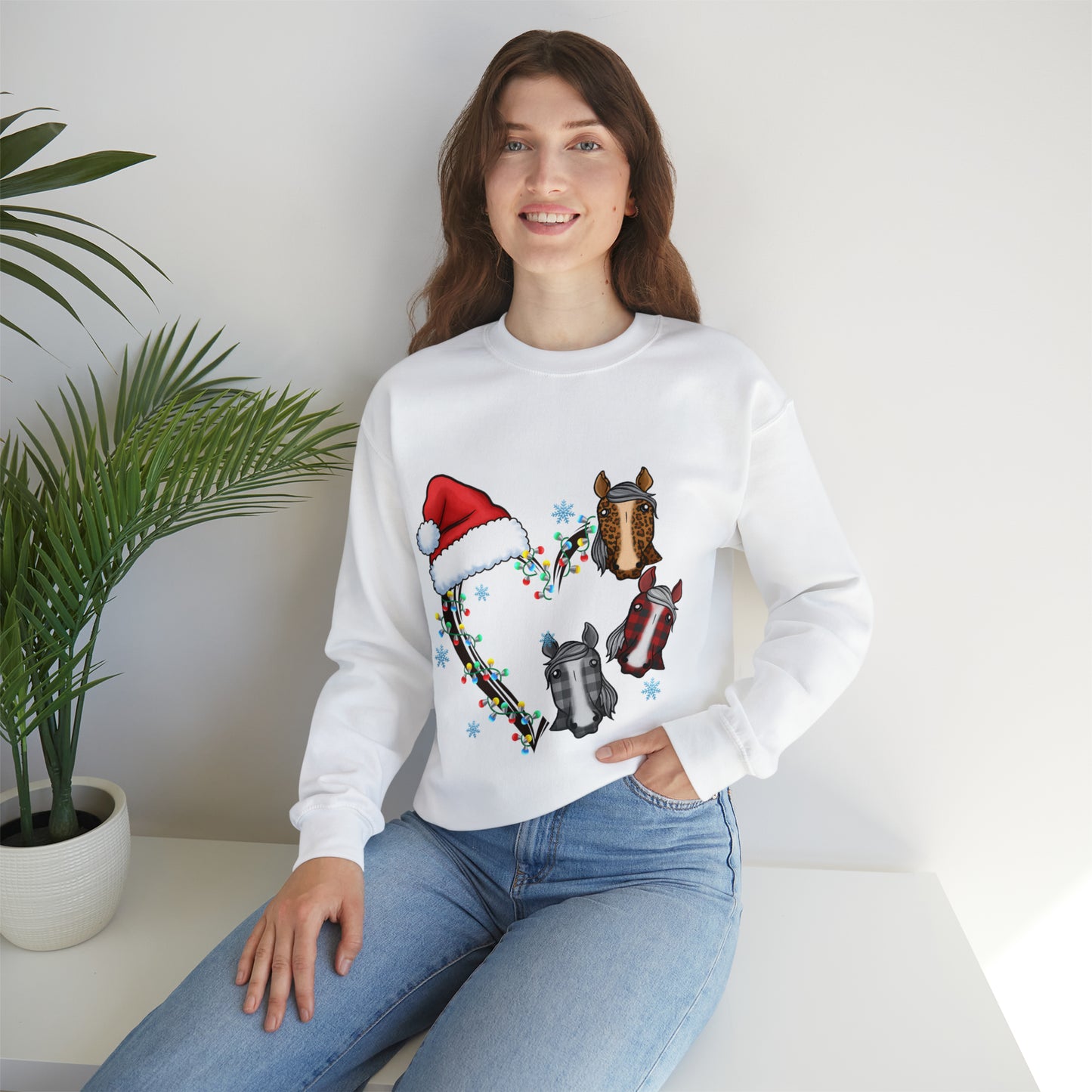 Horse Heart Wreath Christmas Sweatshirt