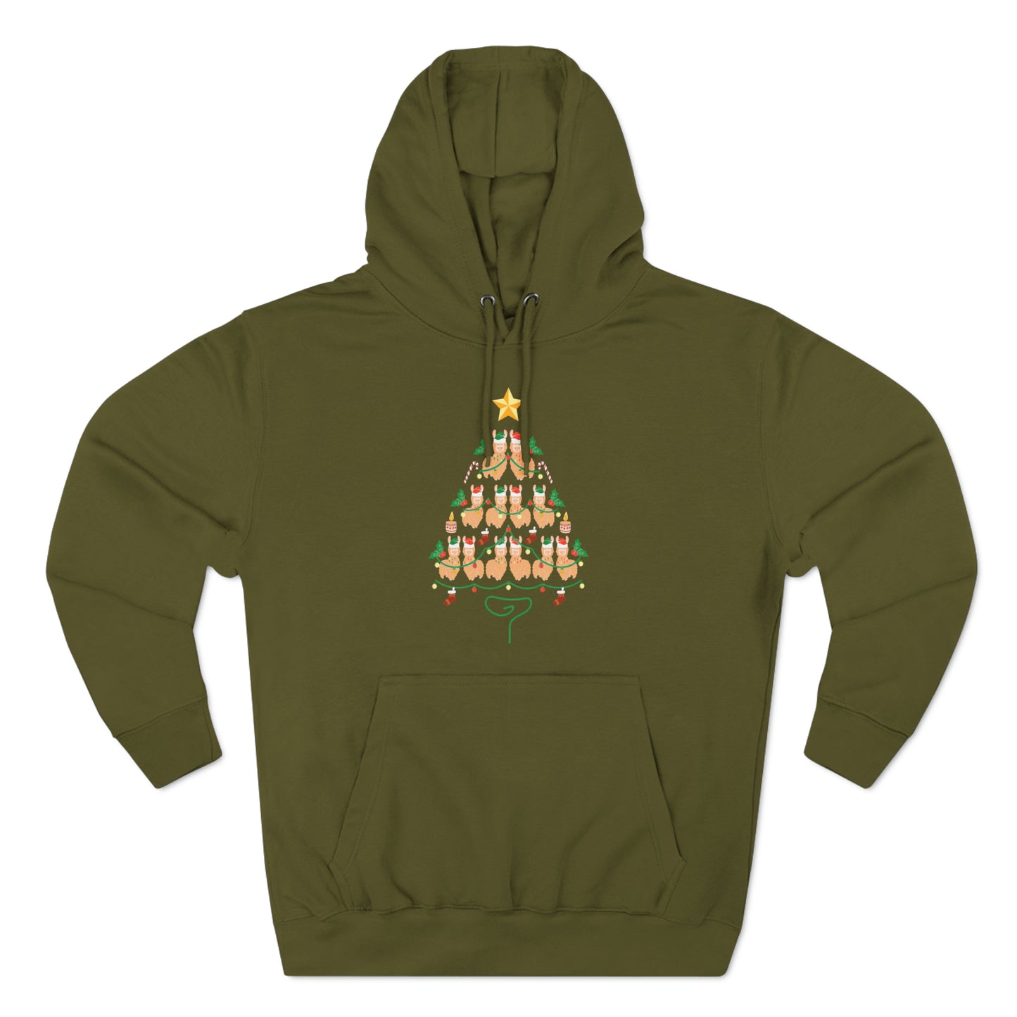 Llama Christmas Tree Christmas Pullover Hoodie