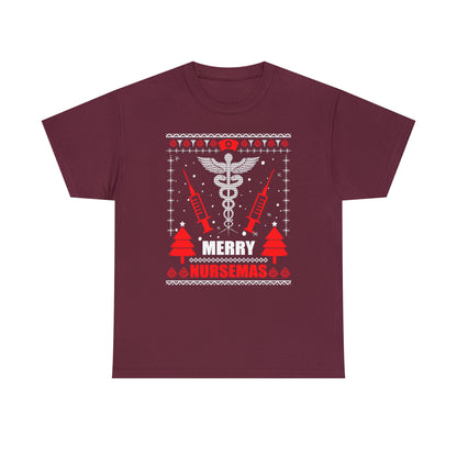 Merry Nursemas Ugly Christmas Sweater Short Sleeve Tee