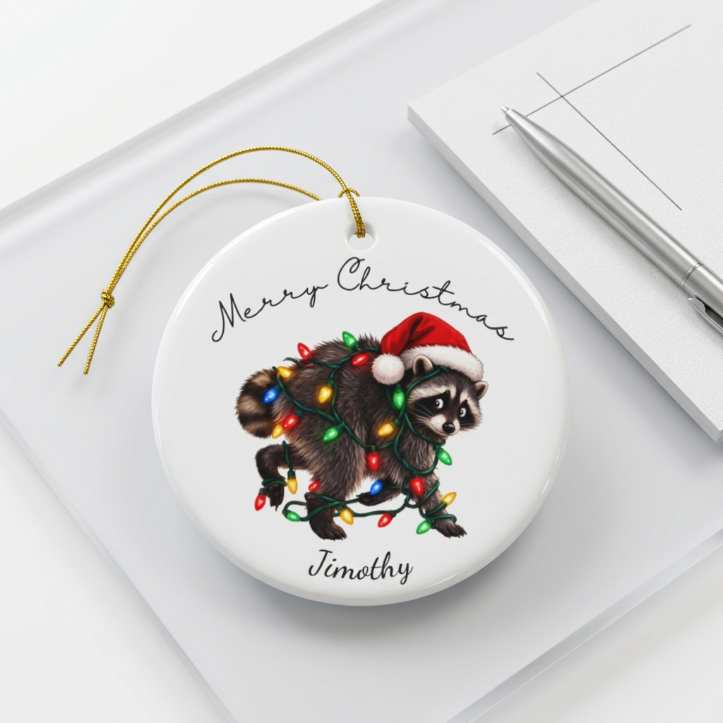 Jimothy Racoon Ornament Merry Christmas Gift