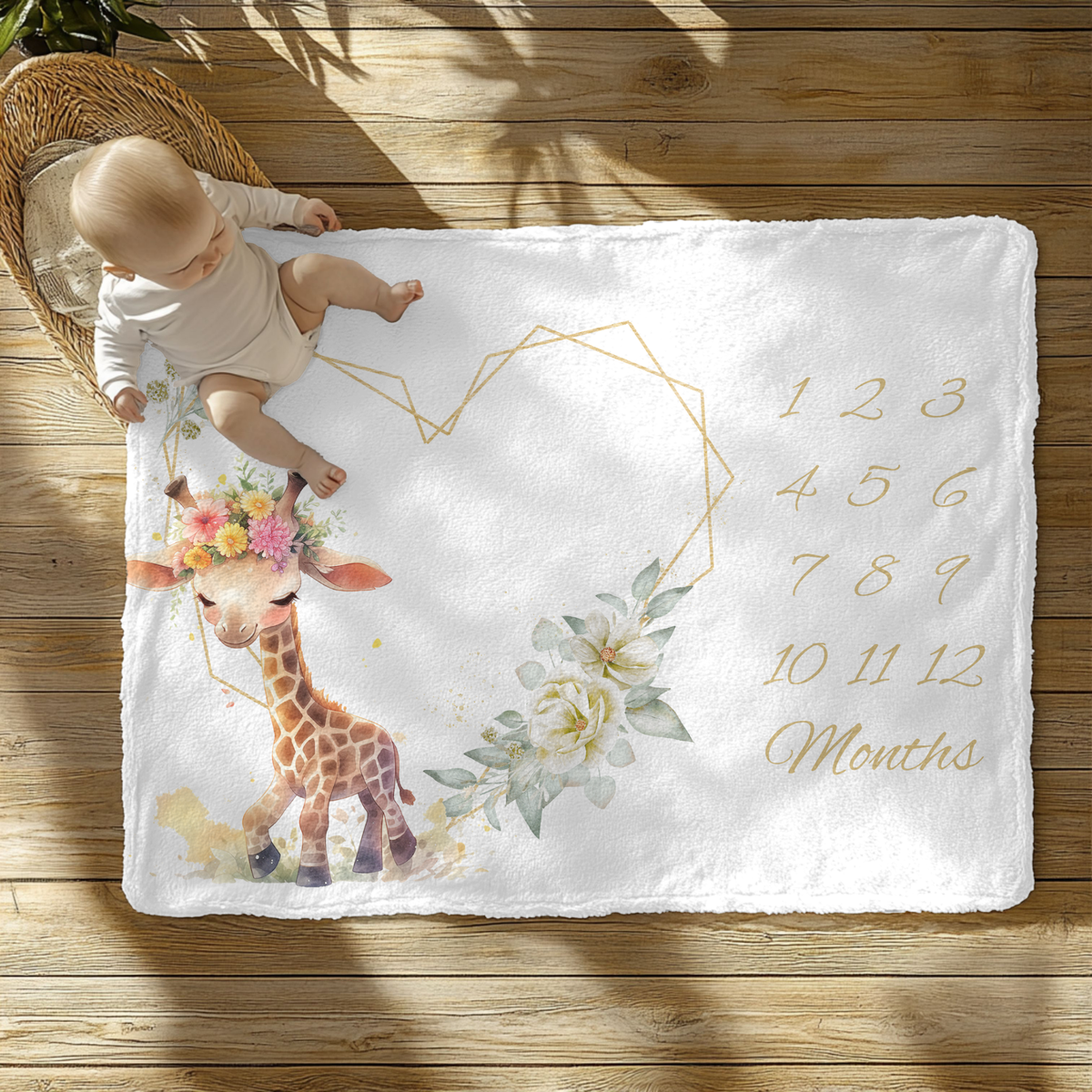 Giraffe Milestone Blanket
