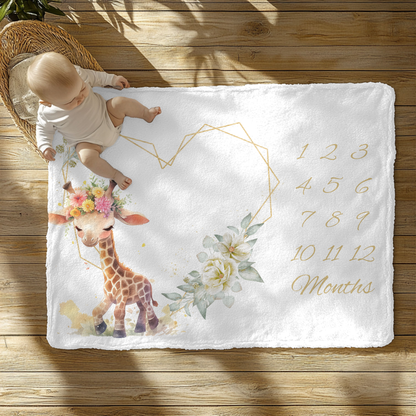 Giraffe Milestone Blanket