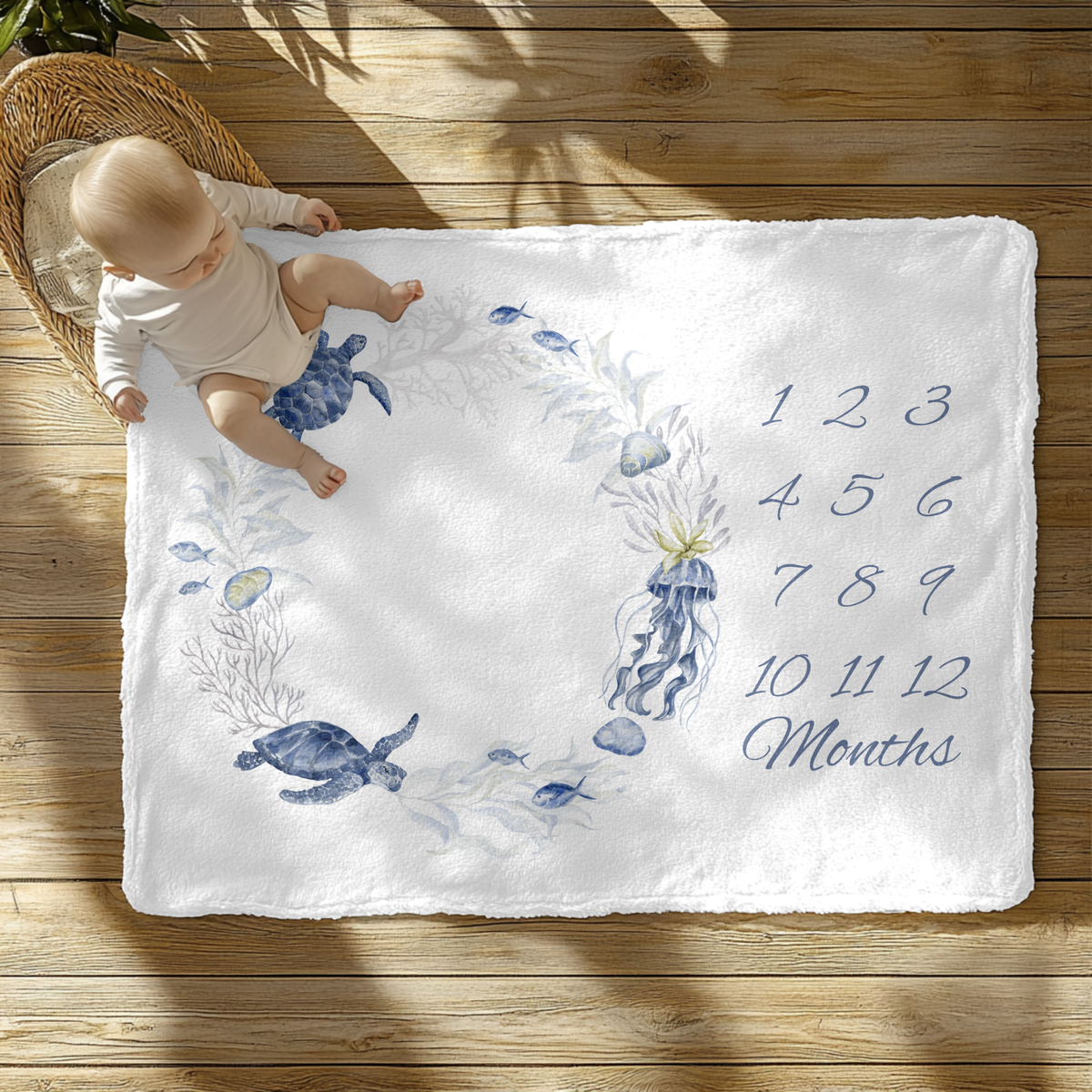 Sea Life Milestone Blanket