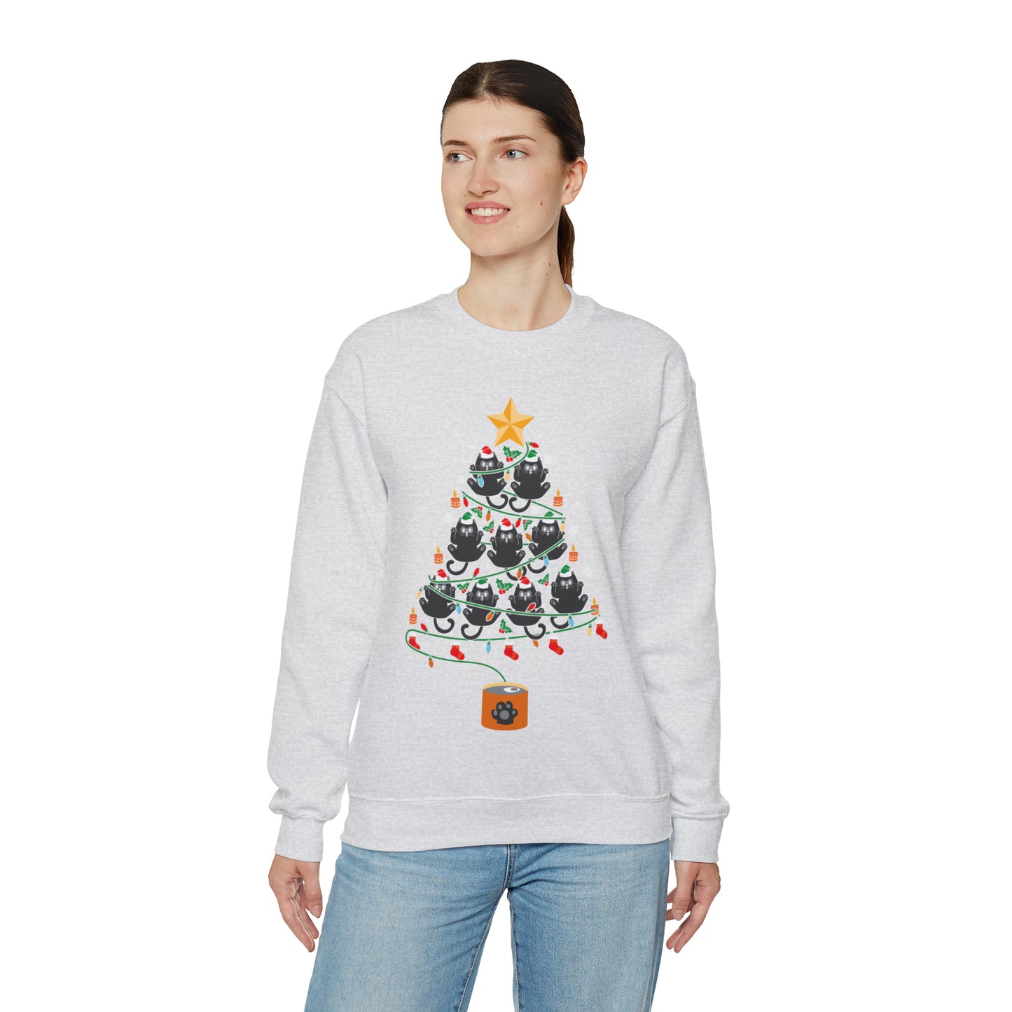 Black Cats Christmas Tree Christmas Sweatshirt