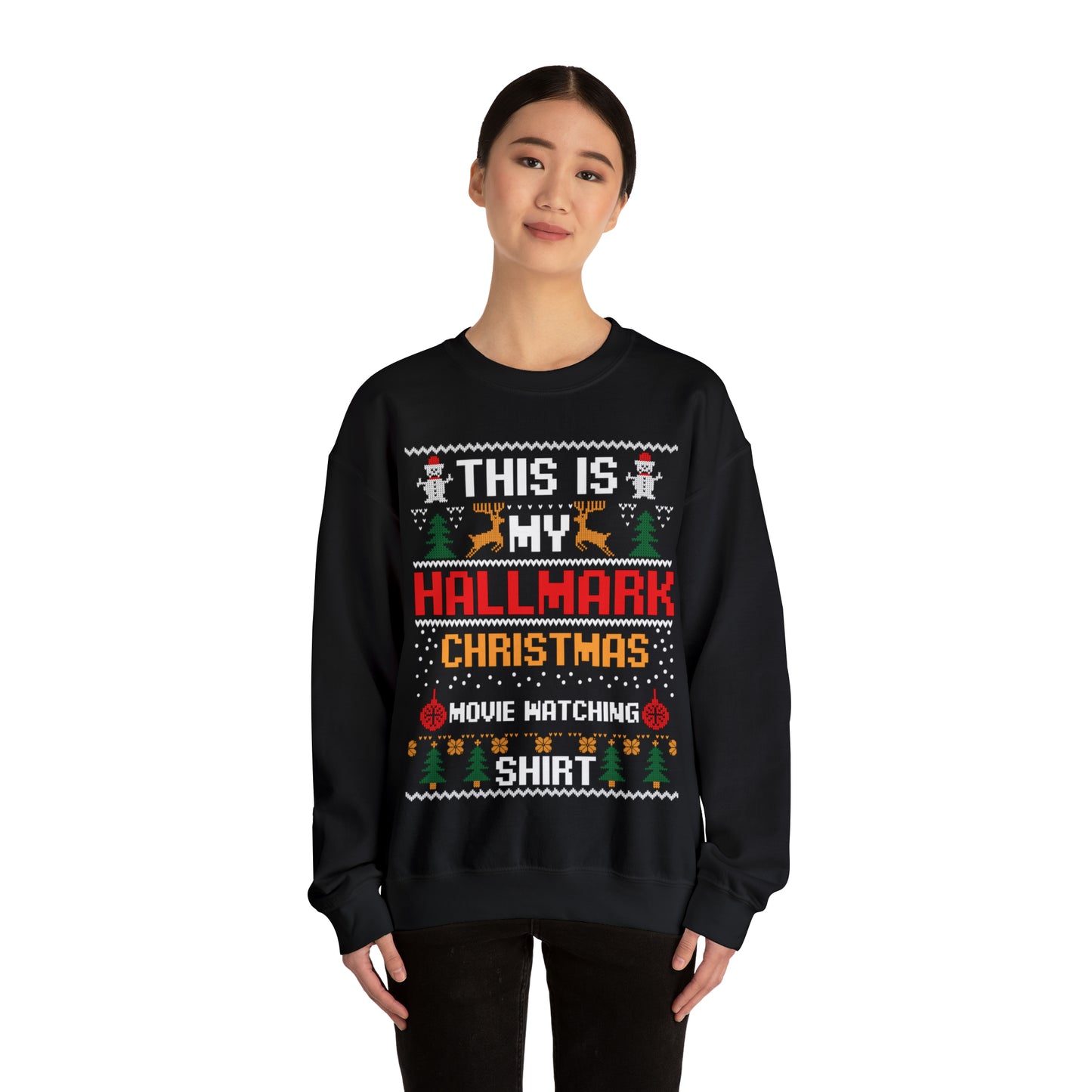 This is My Hallmark Christmas Movie Watching Shirt Ugly Sweater Sweatshirt