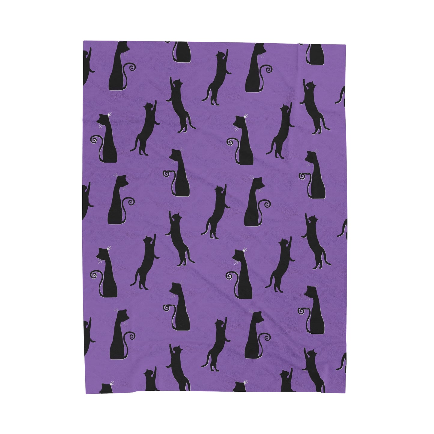 Black Cats on Purple Blanket