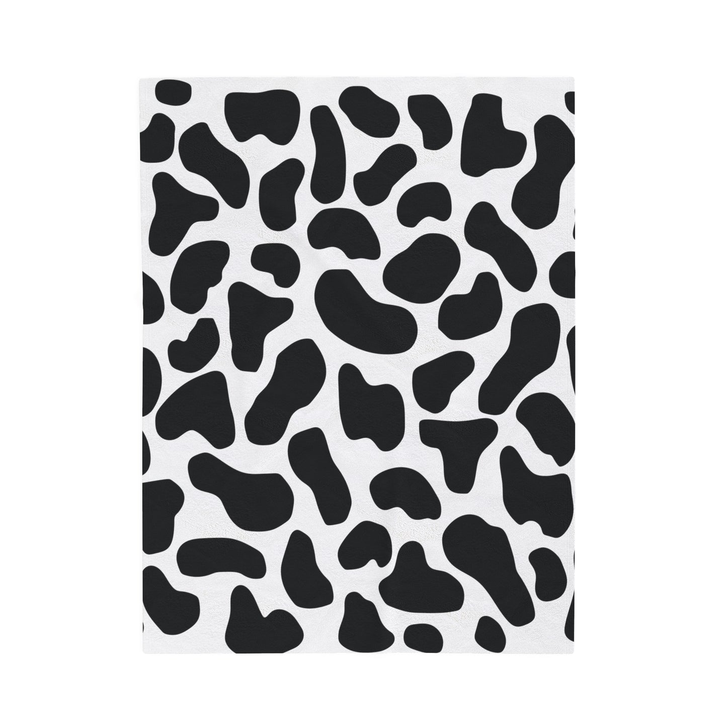 Black White Cow Print Plush Blanket