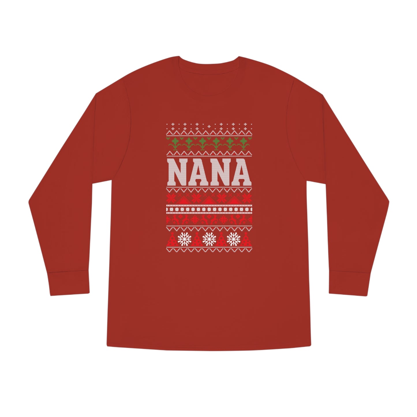 Nana Christmas Ugly Sweater Long Sleeve Tee