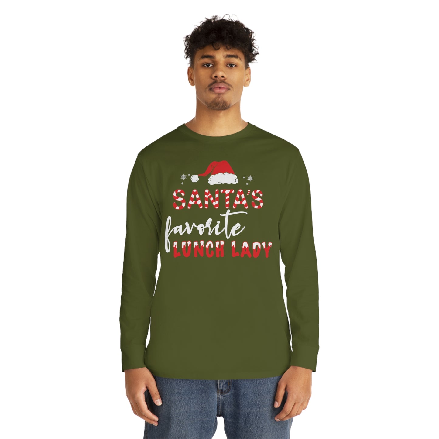 Santa's Favorite Lunch Lady Christmas Long Sleeve Tee
