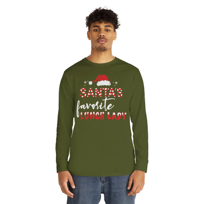 Santa's Favorite Lunch Lady Christmas Long Sleeve Tee