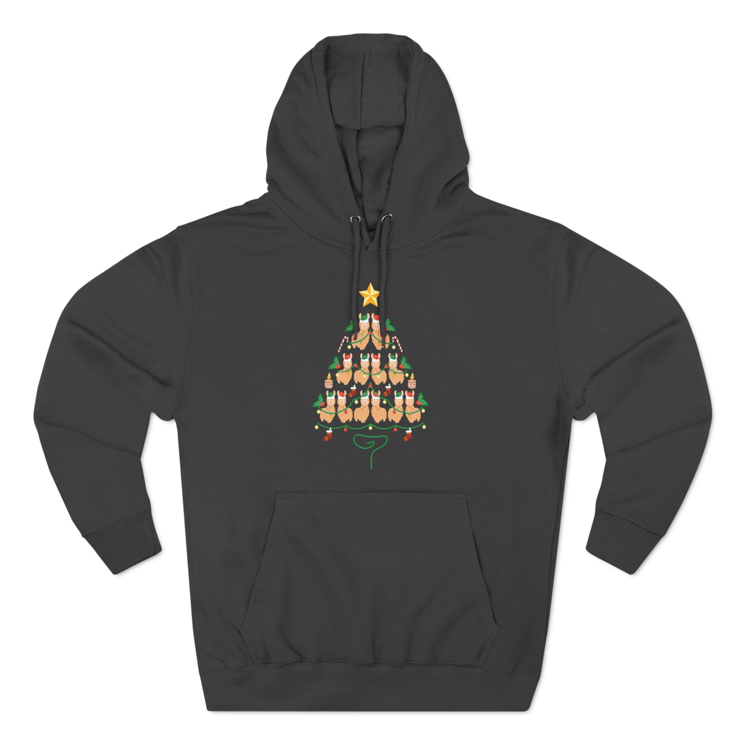 Llama Christmas Tree Christmas Pullover Hoodie