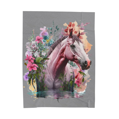 Watercolor Gray and White Horse Blanket