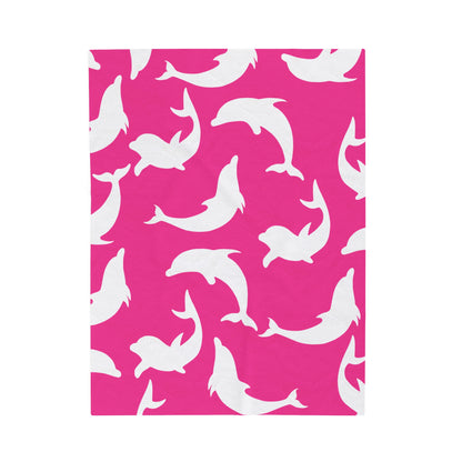 Pink Dolphin Shadows Blanket