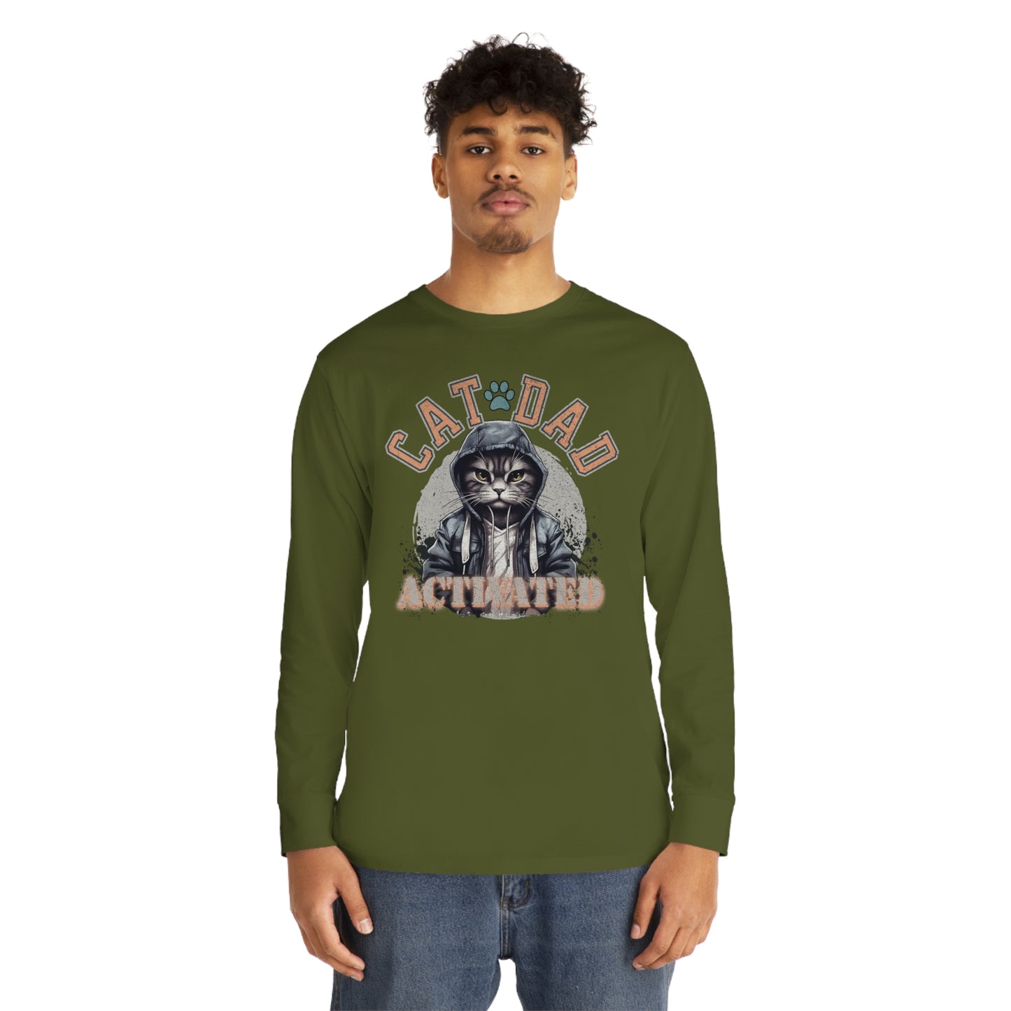 Cat Dad Activated Long Sleeve T-shirt