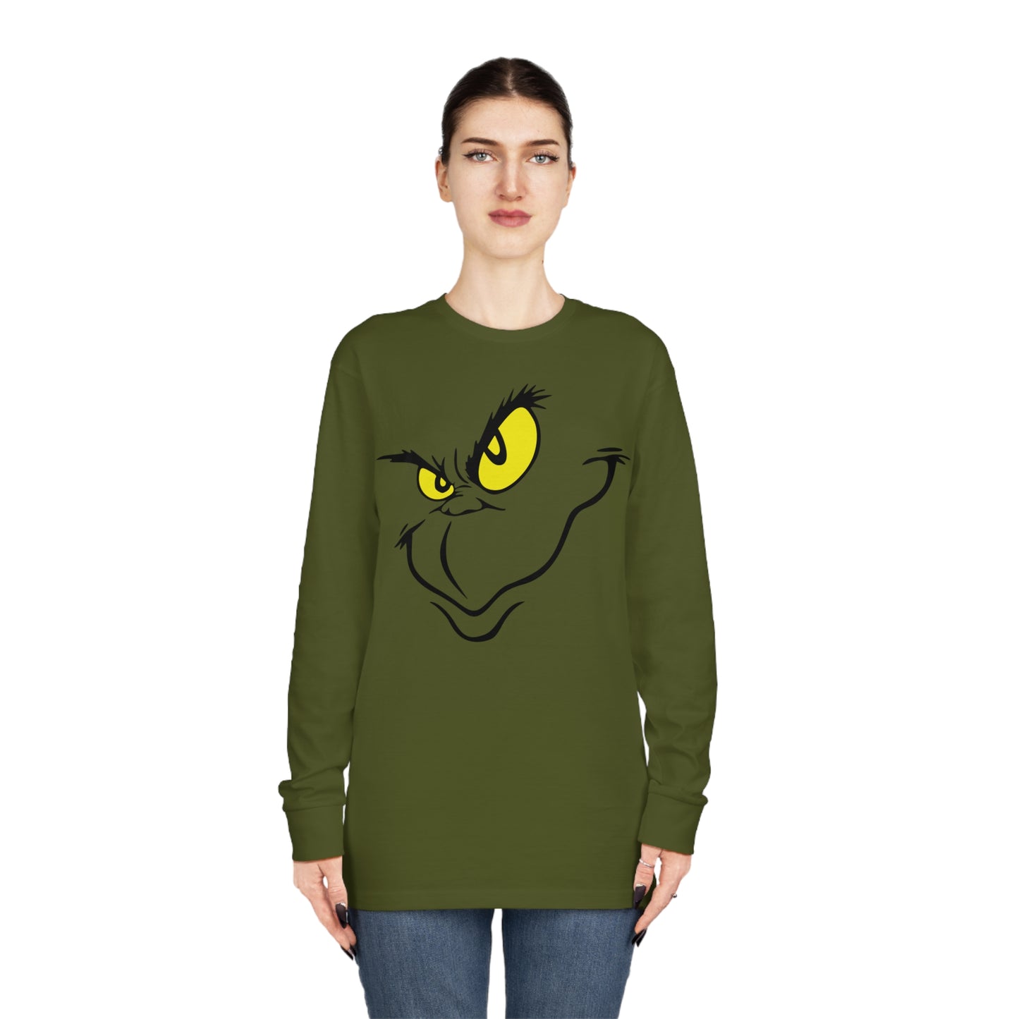 Grinch Face Christmas Long Sleeve T-Shirt