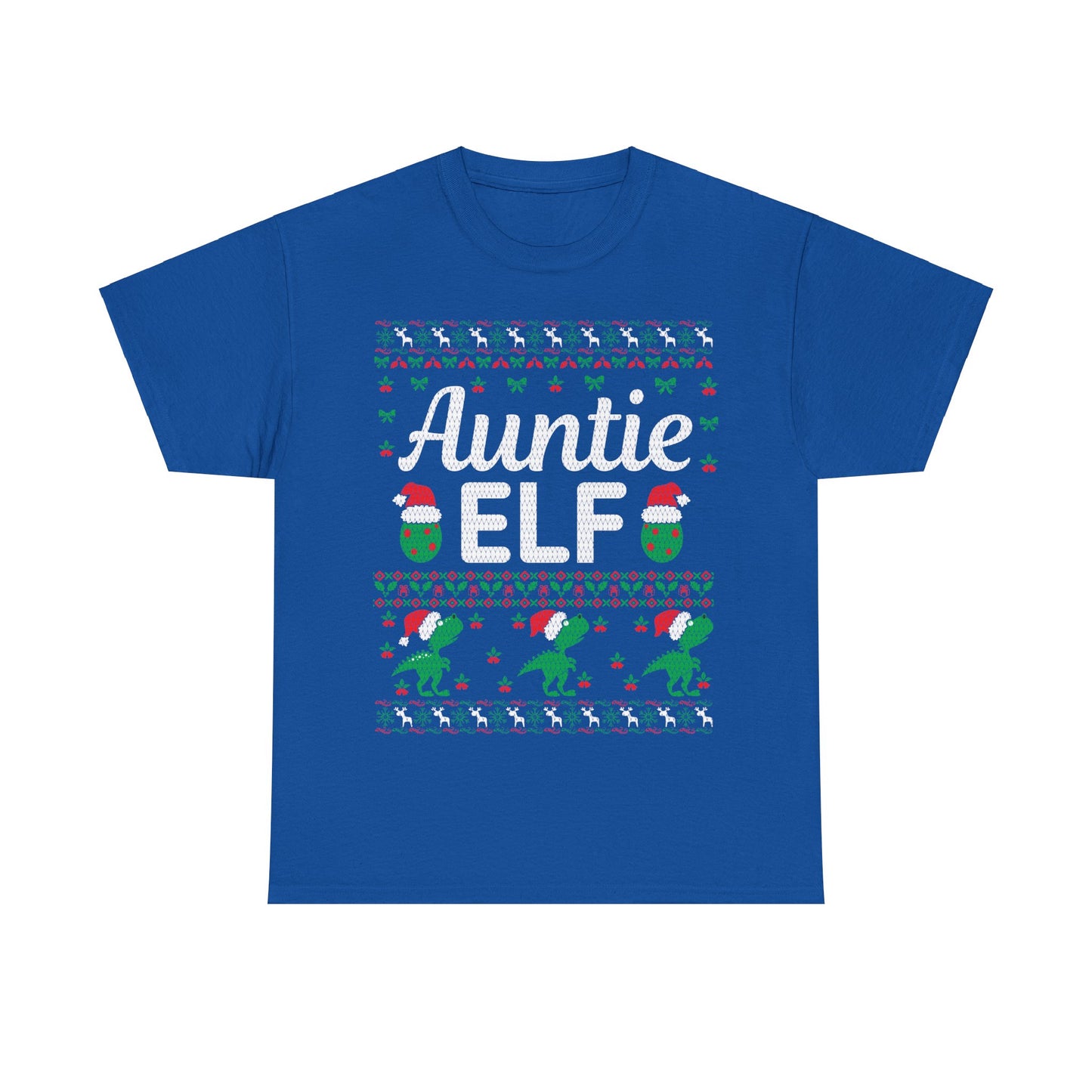 Auntie Elf Christmas Ugly Sweater Short Sleeve Tee