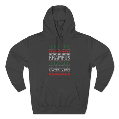 Krampus is Coming to Town Christmas Ugly Sweater Pullover Hoodie