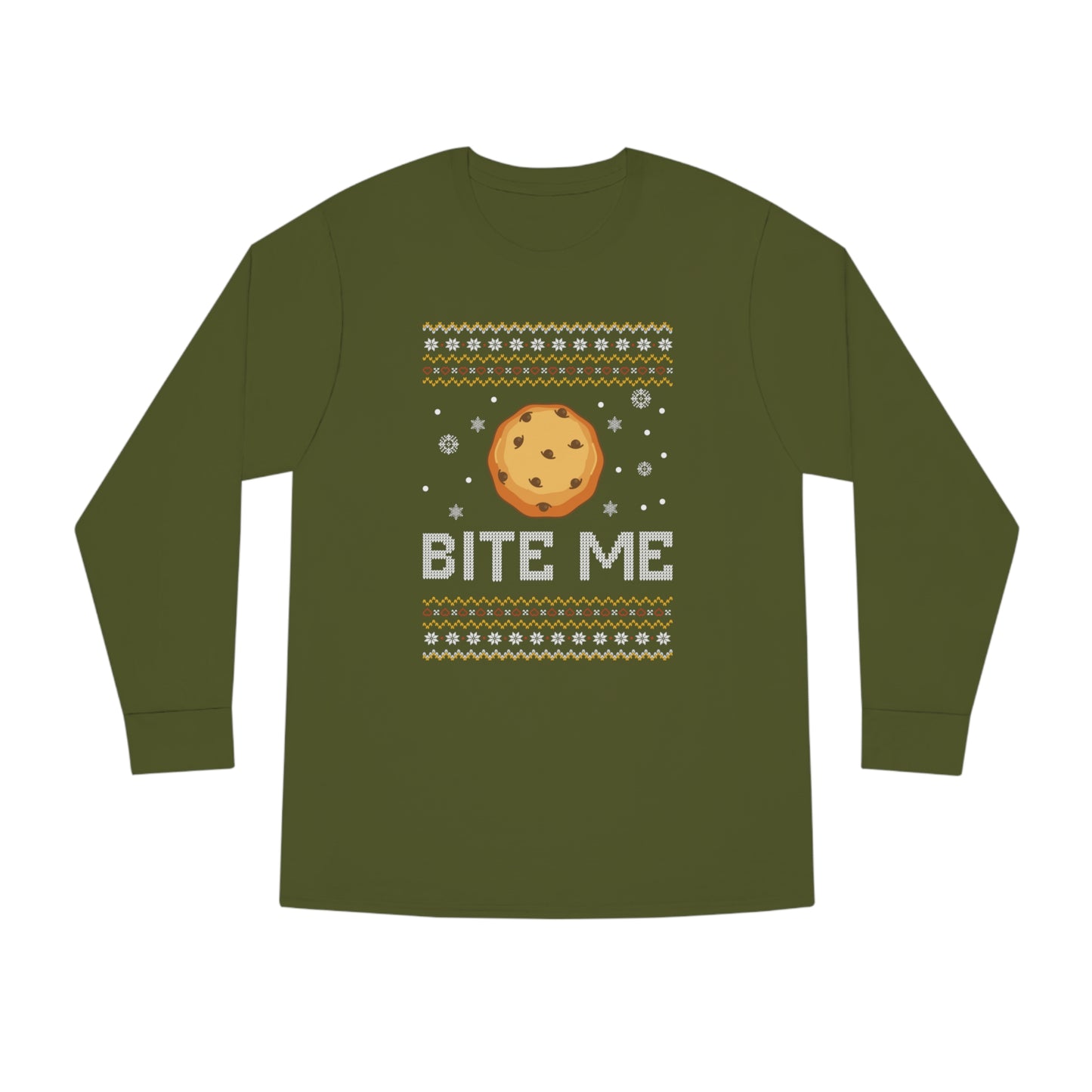 Cookie Bite Me Christmas Ugly Sweater Long Sleeve T-shirt