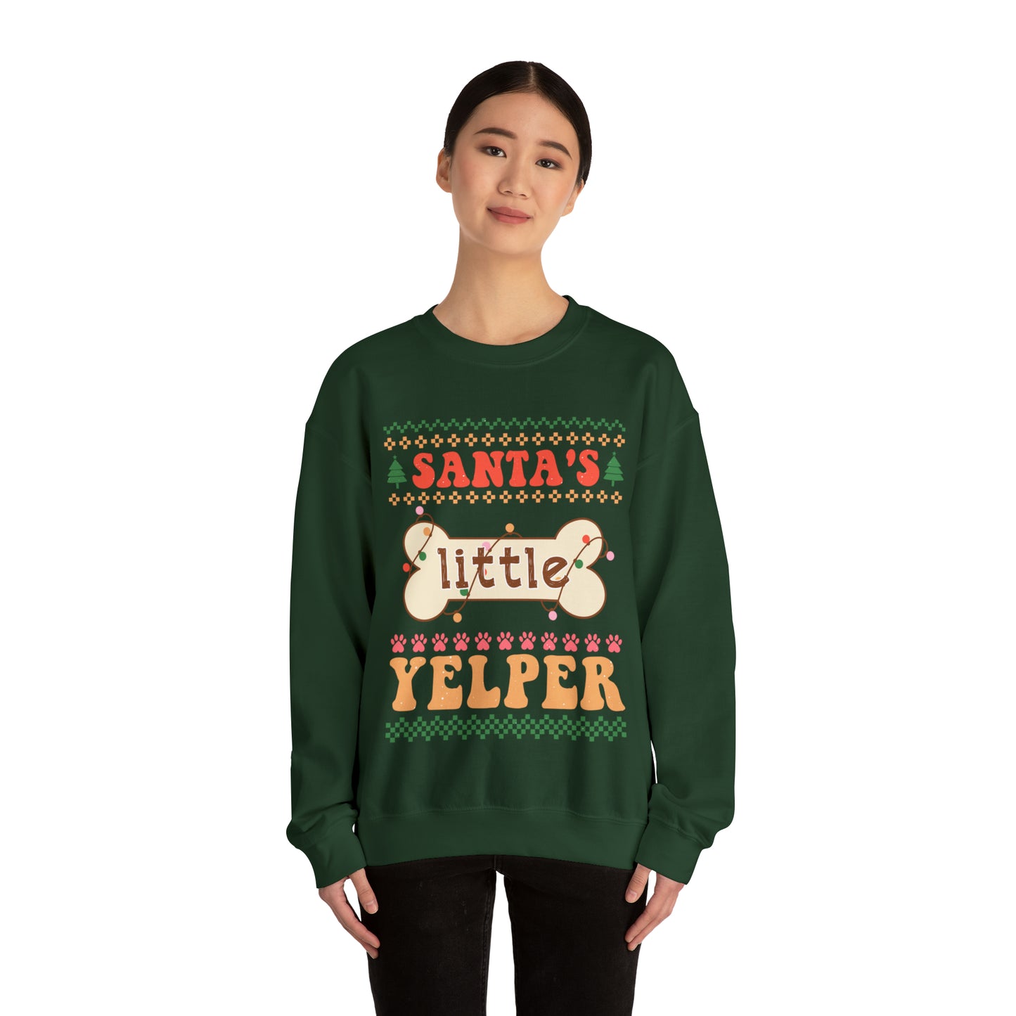 Santa's Little Yelper Christmas Ugly Sweater Sweatshirt