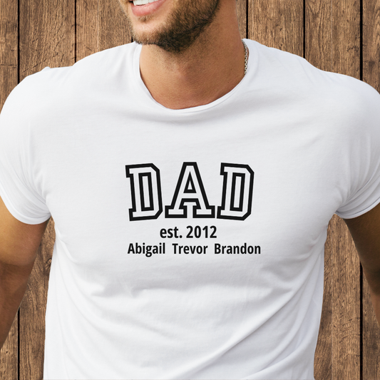 Personalized Dad/Mom Established Heavy Cotton T-Shirt