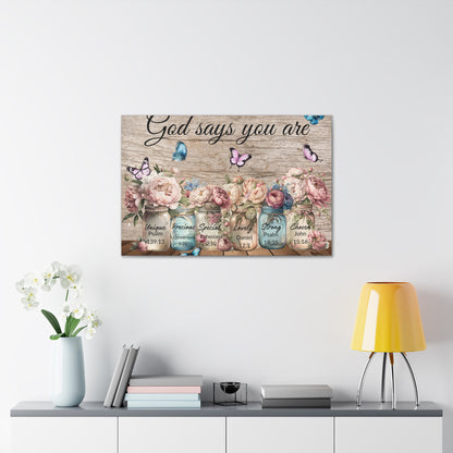 God Says You Are... Peonies Canvas