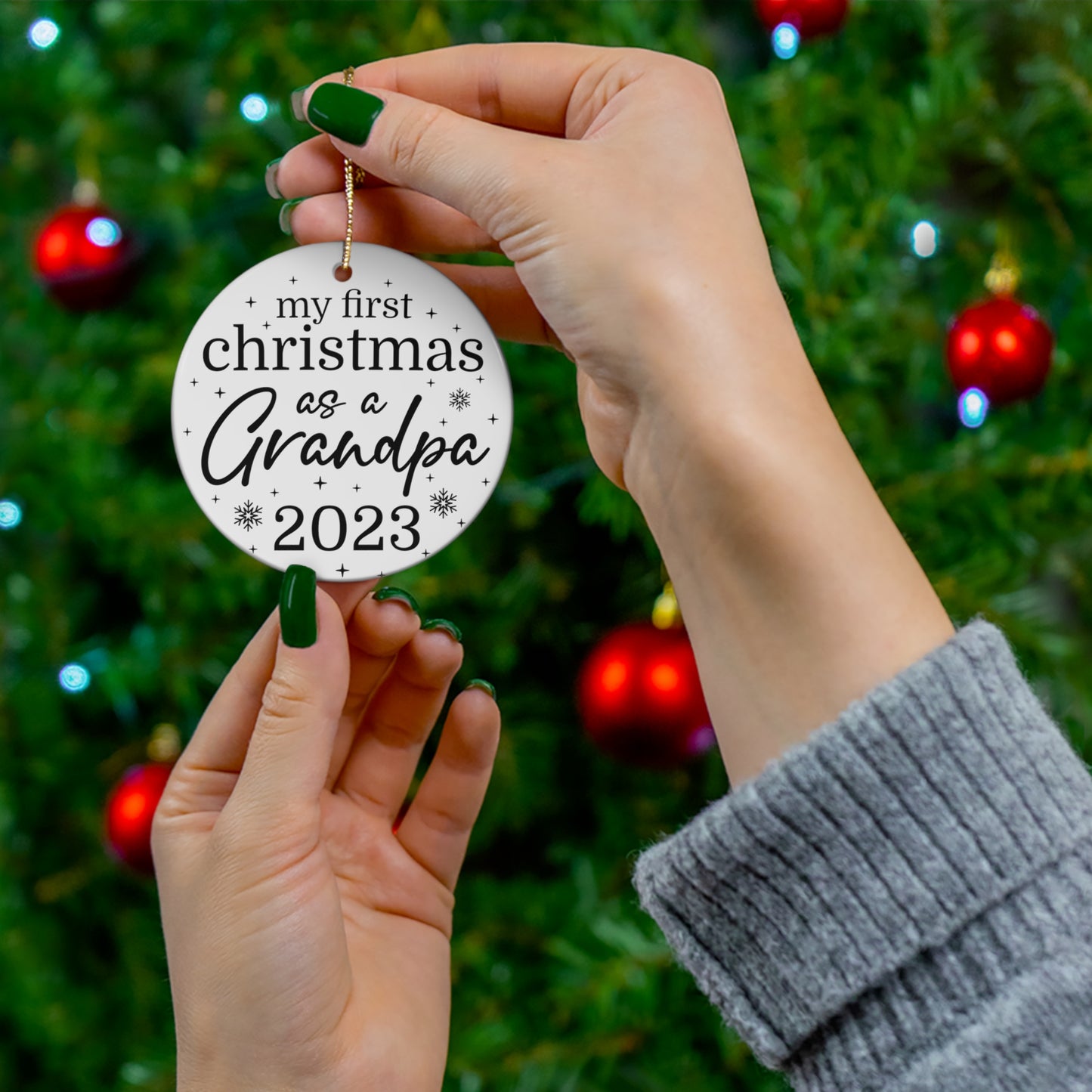 My First Christmas as a Grandpa 2023 Christmas Ceramic Ornament