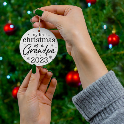 My First Christmas as a Grandpa 2023 Christmas Ceramic Ornament