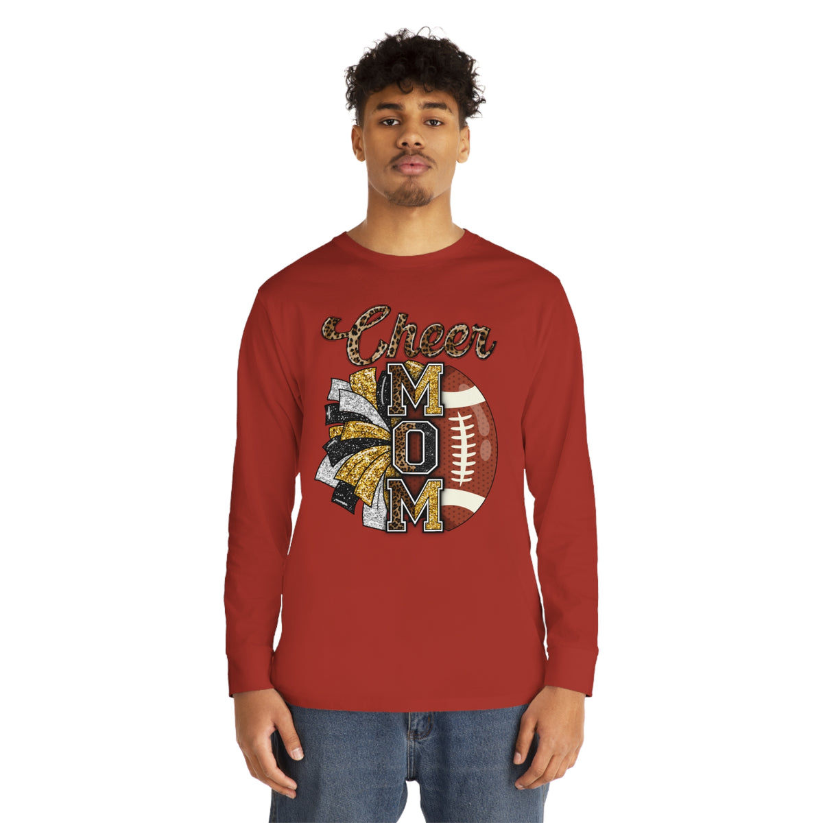 Football Cheer Mom Long Sleeve Tee