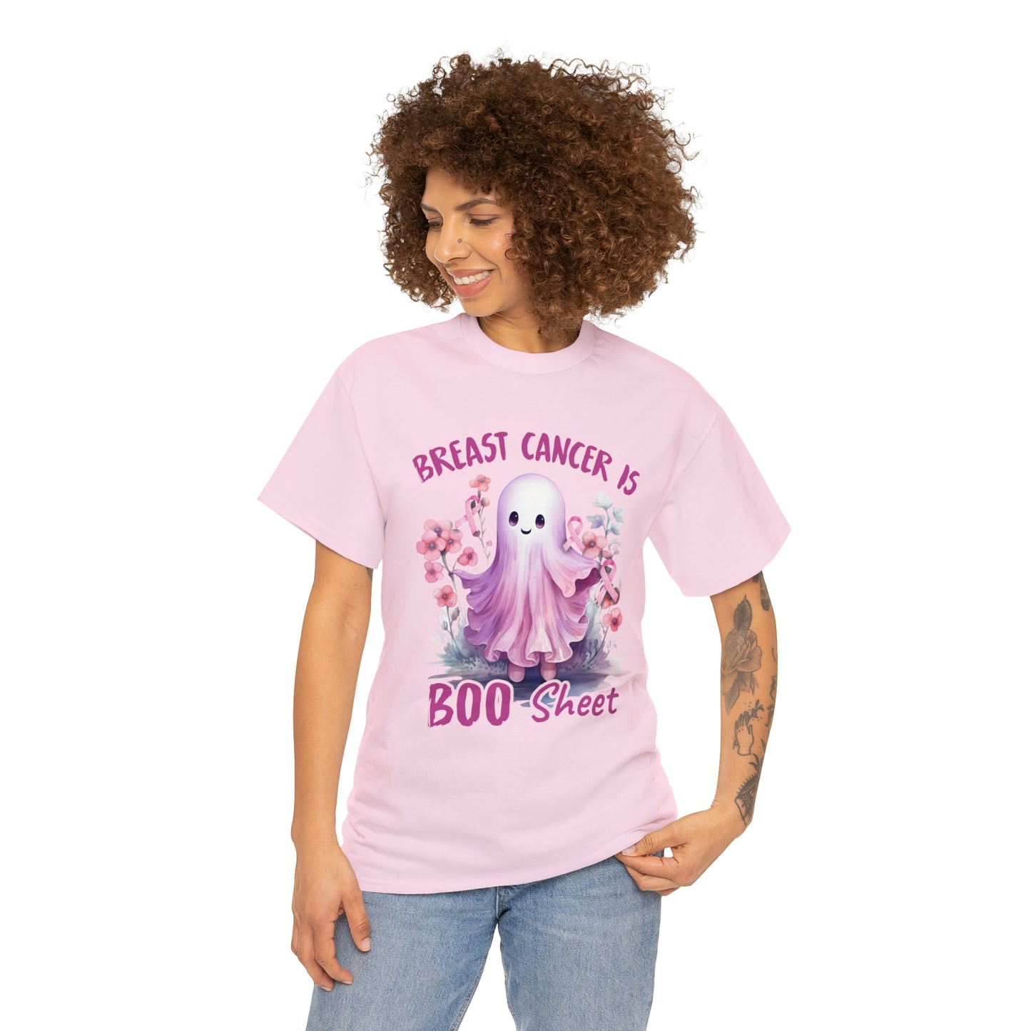 Breast Cancer Is Boo Sheet Halloween Short Sleeve Tee