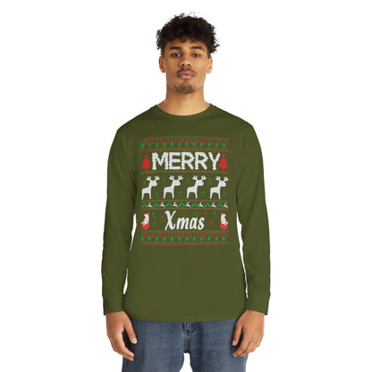 Merry Xmas Raindeers Christmas Ugly Sweater Long Sleeve T-shirt