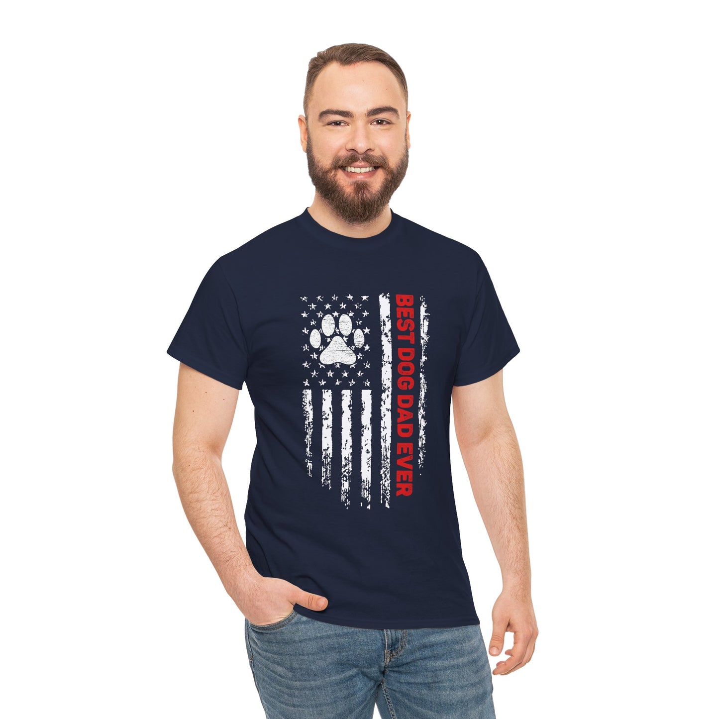 Best Dog Dad Ever Flag Short Sleeve Tshirt