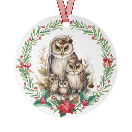 Brown Owl Family of 4 Ornament