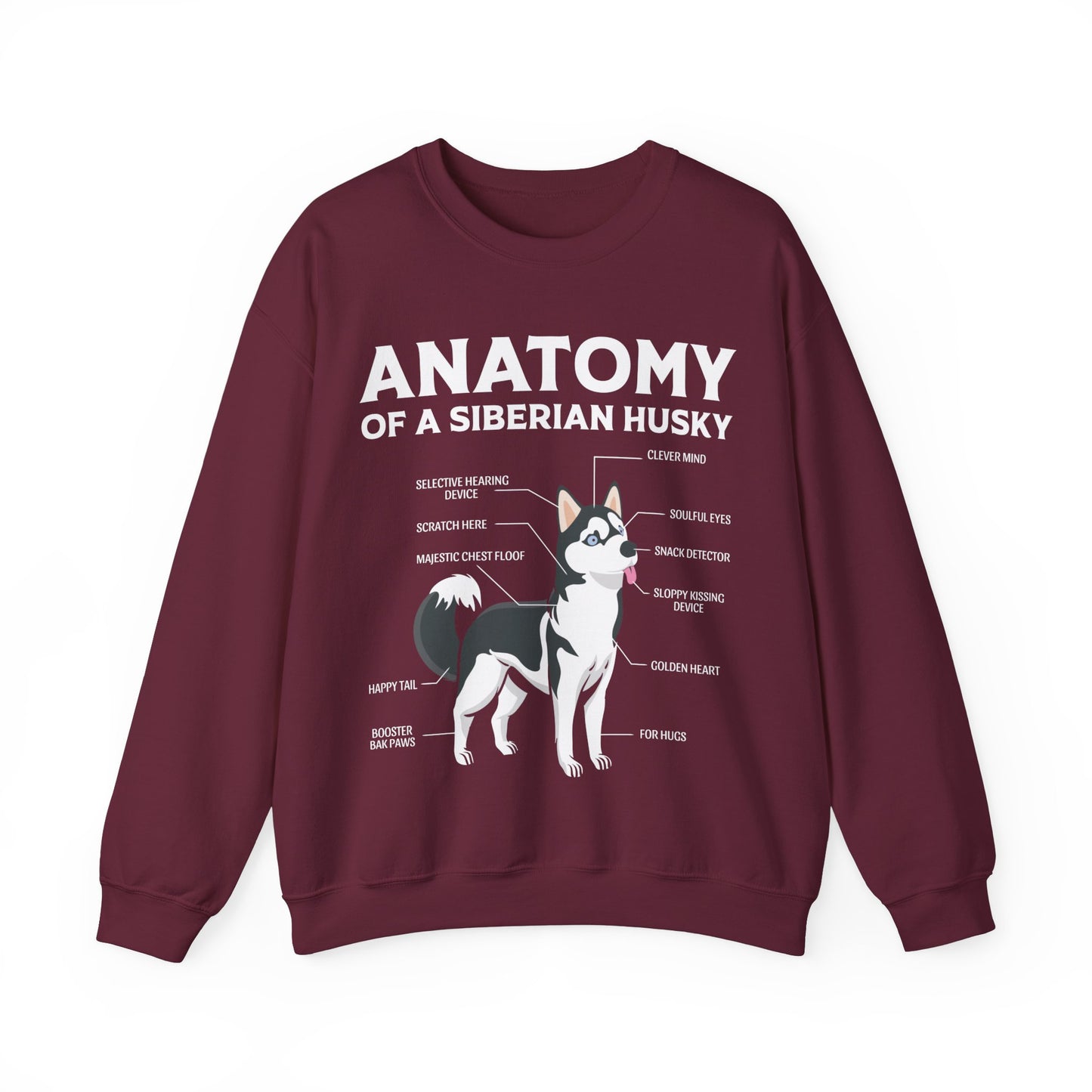 Anatomy of a Siberian Husky Dog Sweatshirt